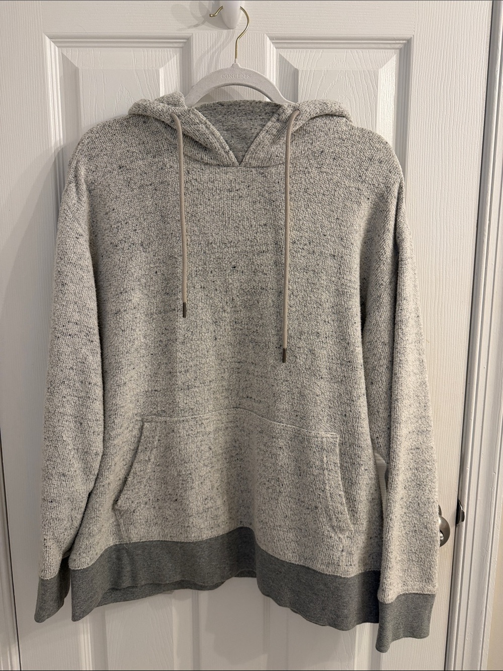 Express Heather Gray Pullover Hoodie with Dark Gray Trim